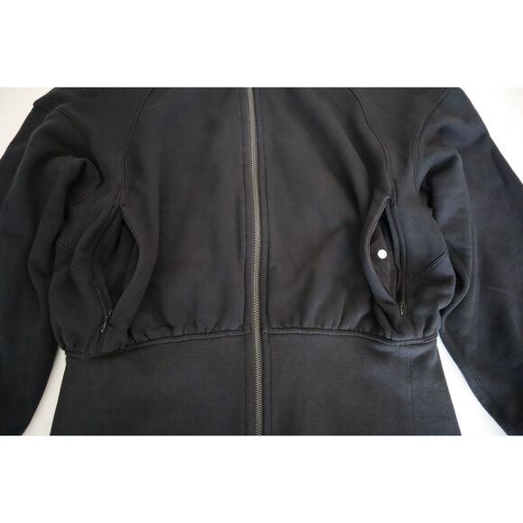 Lululemon W3ECTS Women's Sz 8 Black Hugged-Waist Cotton Zip Hoodie - Picture 9 of 16